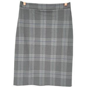 NWT Banana Republic Hayden Plaid Pull On Pencil Skirt Gray Size XS Career Office